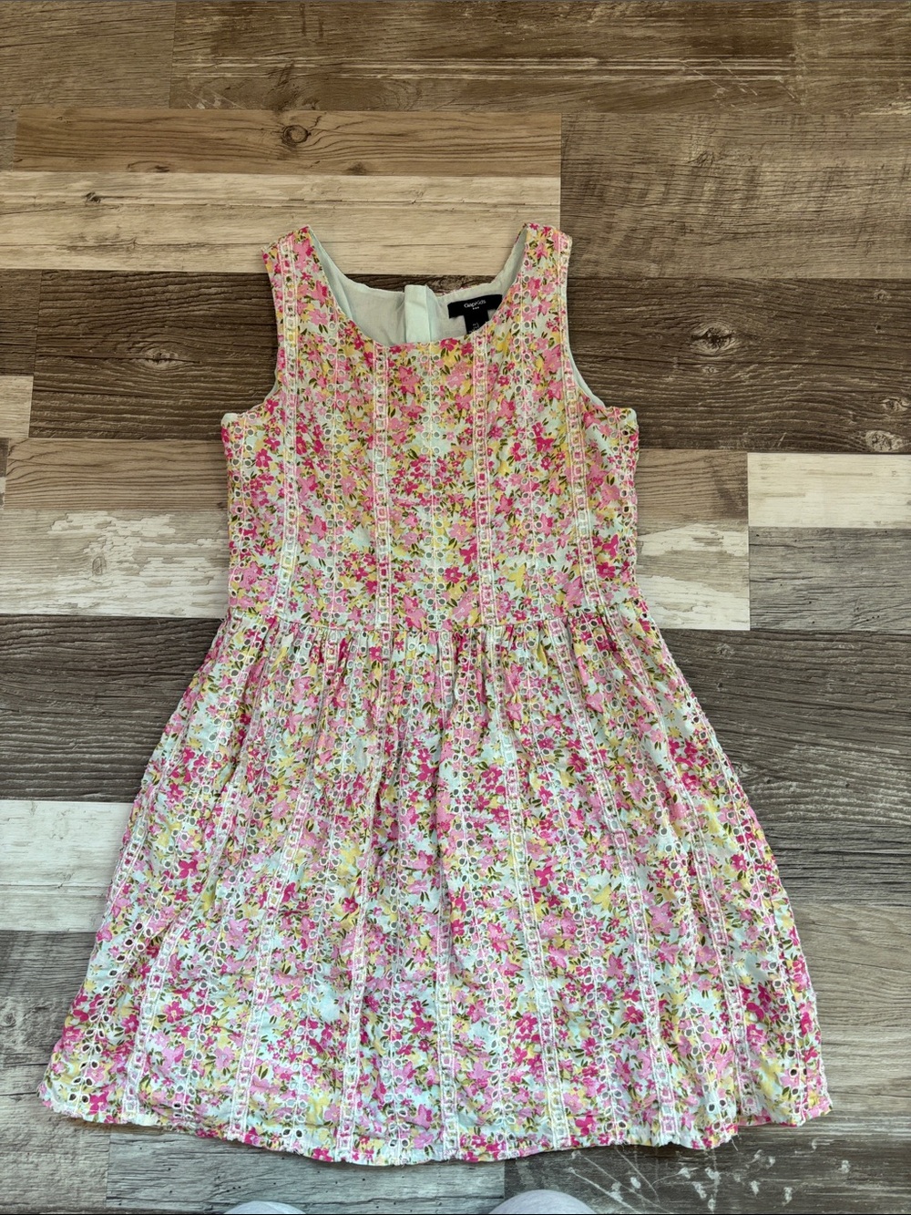 GAP Pink Floral Sleeveless Cotton Dress